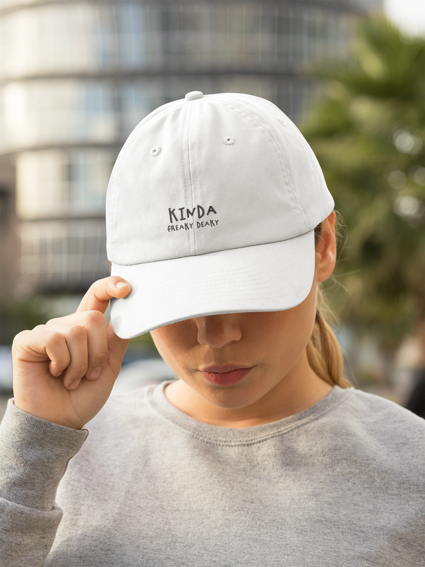 Kinda Freaky Deaky Dad Hat | White